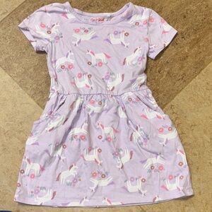 Cat & Jack Lavender Unicorn Print Dress